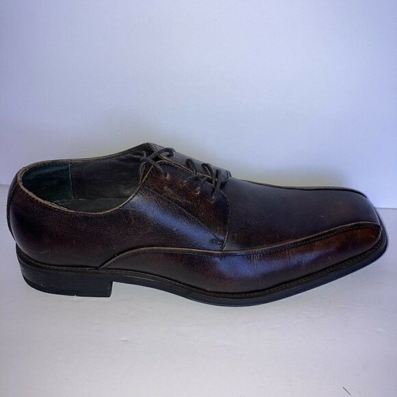 Stafford Handcrafted Leather Deep Brown Square Toe Dress Shoes Sz10 - Picture 7 of 8